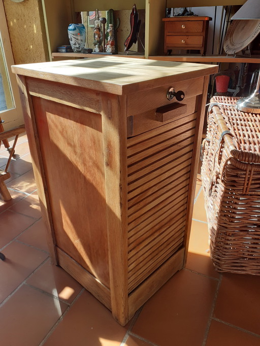 vintage sliding curtain filing cabinet