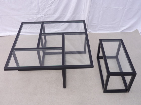 Image 1 of Sol Lewit" Woonkamertafel van hout en glas