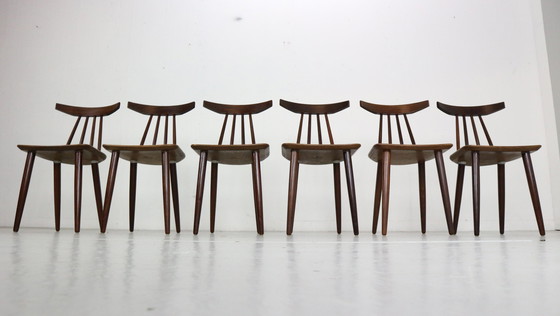 Image 1 of Set di sei sedie da pranzo Poul Volther