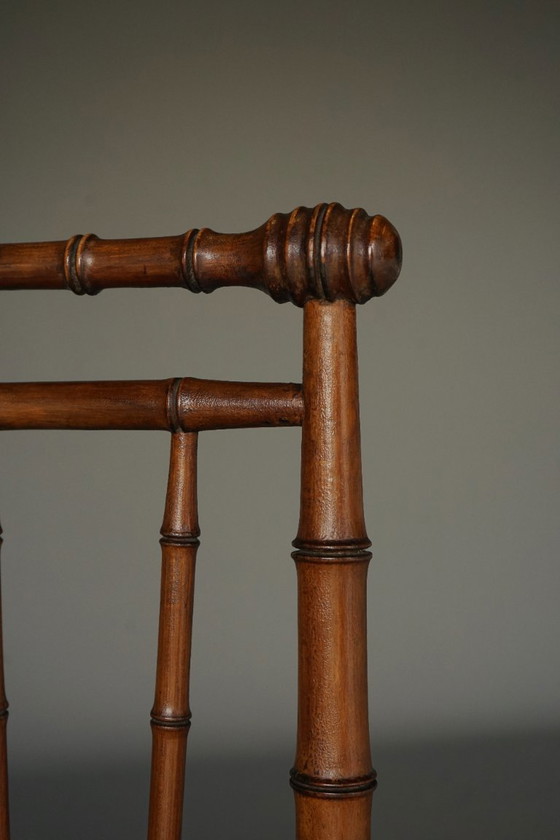 Antique American Faux Bamboo Side Chair – Dining chairs, Wood (photo 9 of 16)