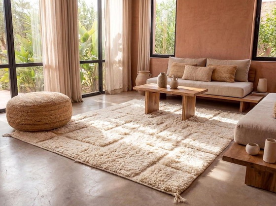 Image 1 of Authentiek wit Berberkleed van zuivere wol, 1,5/2,5 m