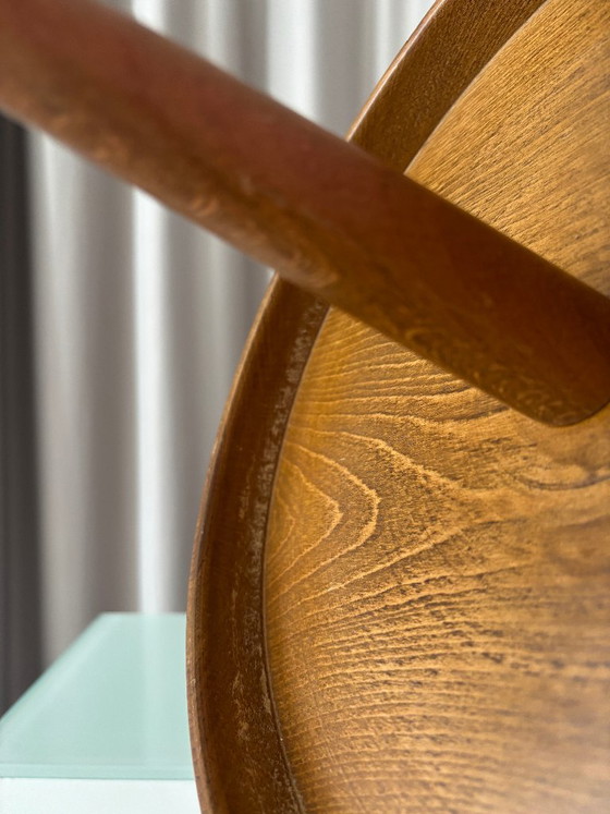 Vintage Wooden Serving Tray with Central Handle, Table accessories, Brown (photo 9 of 9)
