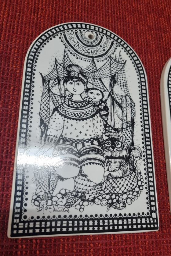 Image 1 of Cerámica de pared “Las cuatro direcciones del viento” de Bjørn Wiinblad Rosenthal