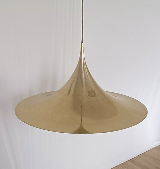 Image 1 of Fog & Morup witch hat lamp in gold color from 1968