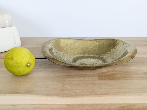 Vintage Hammered Brass Bowl Soap Dish or Trinket Tray Handmade (photo 10 of 10)