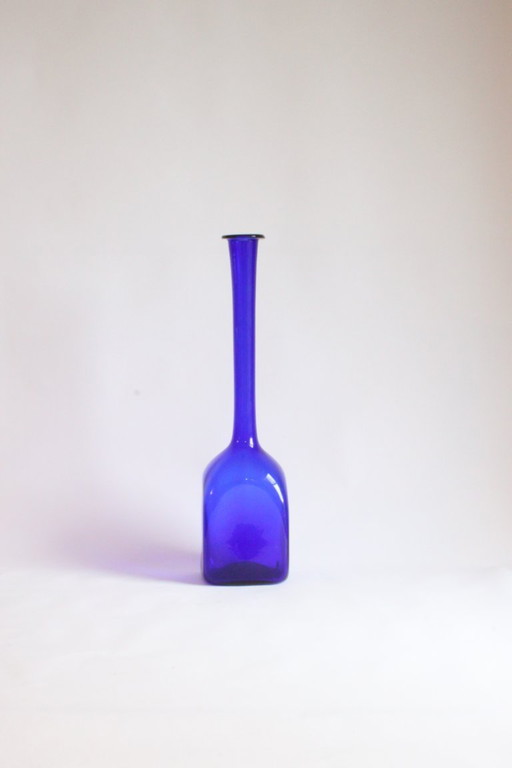Vaso in vetro di Empoli blu cobalto, 50 cm