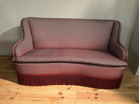 Schitterend Vintage Bankje Eerste Helft 20ste Eeuw – 2 zitsbanken, Textile (photo 13 of 13)