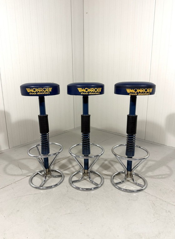 Image 1 of 3 sgabelli da bar con ammortizzatori Monroe anni '80-'90
