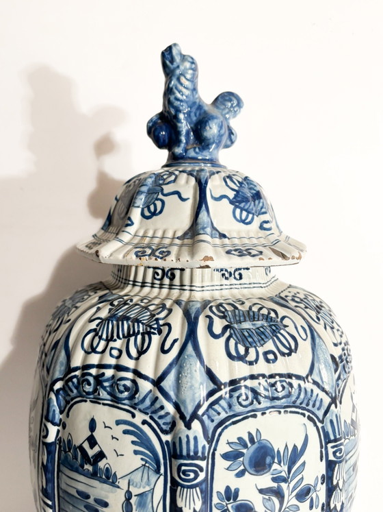Vase en céramique blanche et bleu cobalt de Delft, début du XXe siècle – Ceramic (photo 3 of 10)