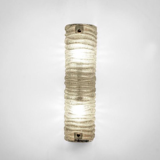 Image 1 of Par de apliques de pared de estilo Art Déco en cristal de Murano color aguamarina y latón de Barovier & Toso