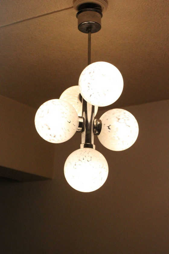 Image 1 of Vintage atomic globes chandelier, 1960s