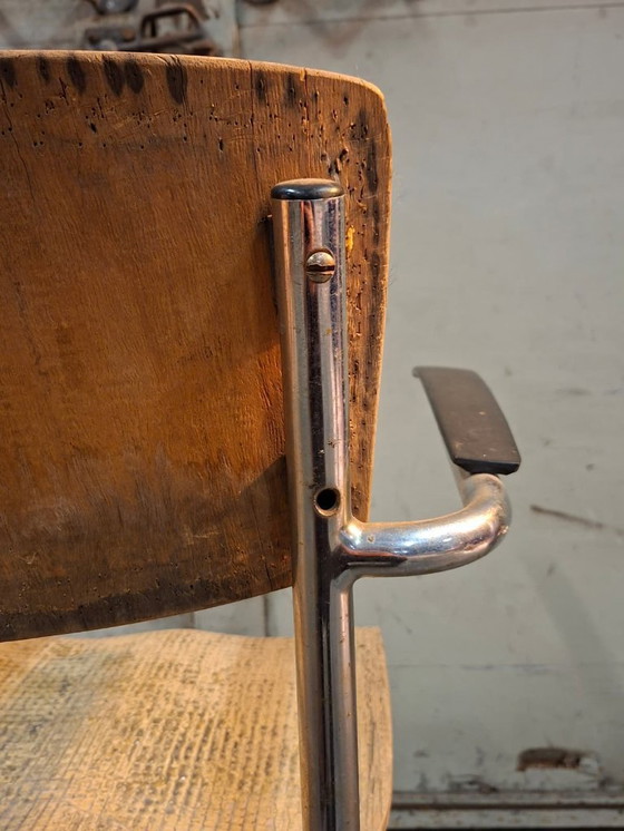 Image 1 of Sedia vintage con struttura tubolare De Wit modello 1012 anni '50