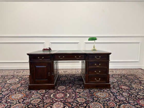 Scrivania classica inglese Partnerdesk – Scrivanie, Leather, Wood (photo 2 of 19)