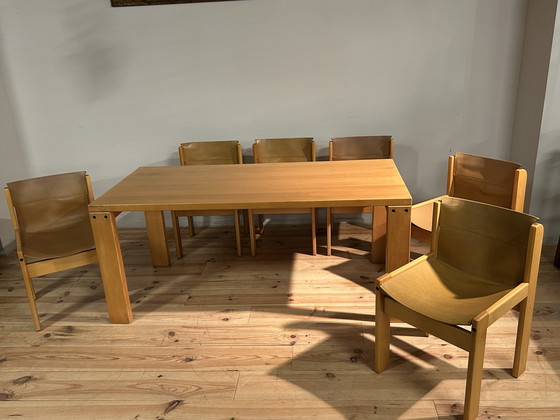 Image 1 of Vintage Ibisco Design Italiaans Tafel & 6 Stoelen Seventies