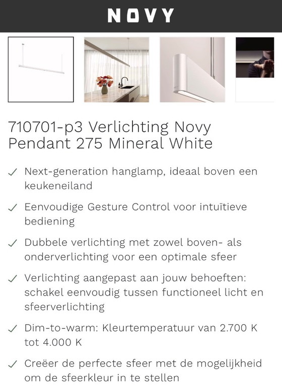 Lampada a sospensione Novy 275 Mineral White – Jansen en de Bont - Novy, Lampade a sospensione, Metallo (photo 5 of 5)