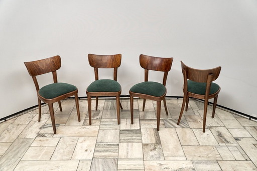 Satz von 4 Thonet-Stühlen, 1950er Jahre, Tschechoslowakei