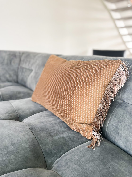 Image 1 of Handmade camel cushion with fringes