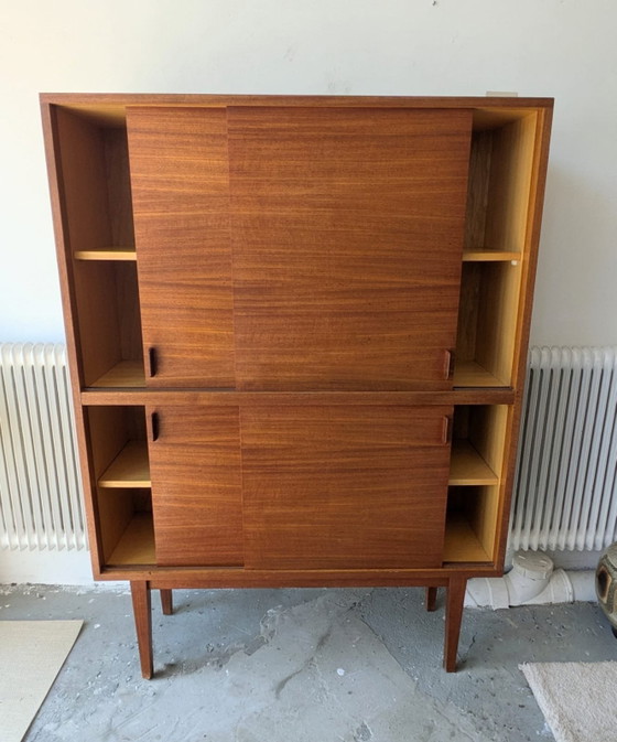 Image 1 of Vintage teakhouten highboard, jaren '60-'70