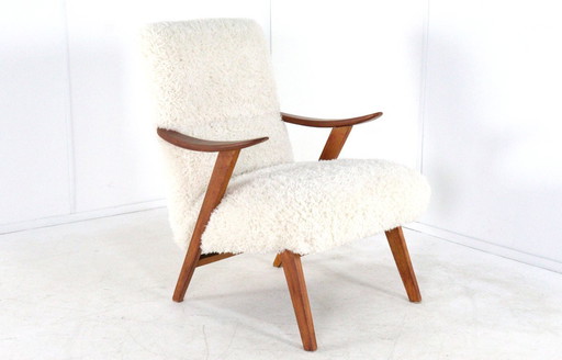 Poltrona vintage imbottita color crema modello 'Almere' | 2 pezzi disponibili