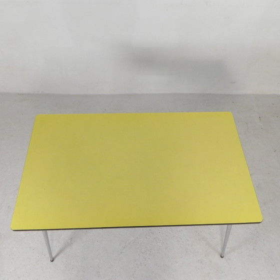 Table Formica vintage, bureau avec 2 tiroirs années 50, Tables de salle à manger, Plastique, Fer, Argenté (photo 10 sur 19)