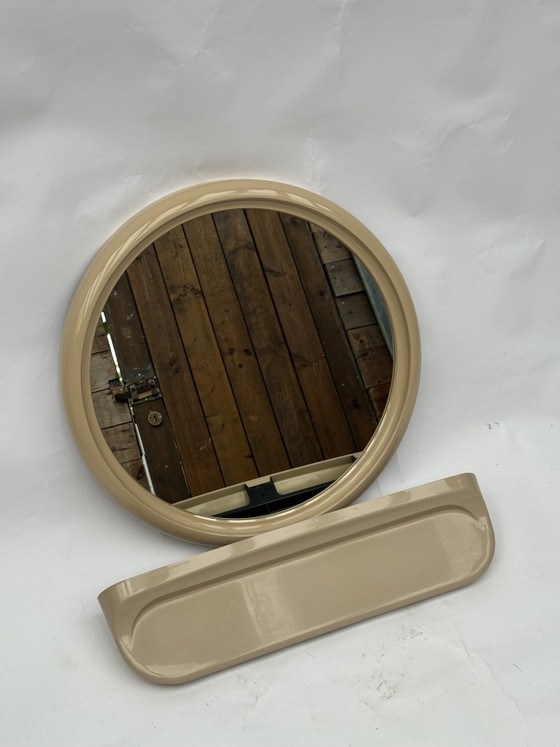 Image 1 of Rare Curver Space Age Bathroom Mirror & Shelf Set | Dutch Design 1970s