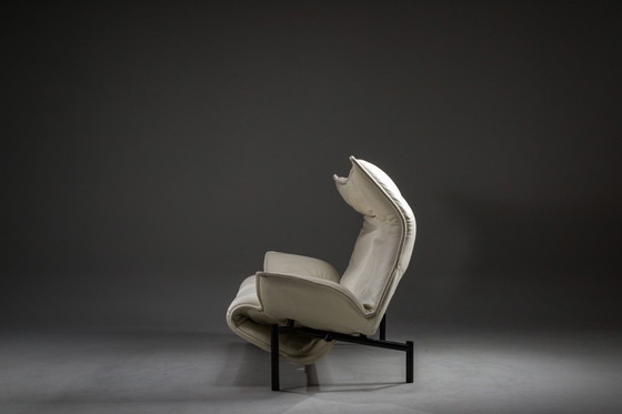 Image 1 of Vintage Cassina Veranda Reclining Sofa in Cream Leather, 1980s