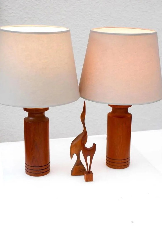 Grandes lampes de table danoises modernes en teck, style milieu du siècle, lot de 2 – Mid Century Modern (photo 6 of 13)