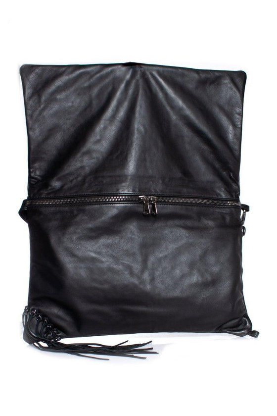 Image 1 of Maison Du Posh, borsa a tracolla con patta pieghevole, frange e teschio