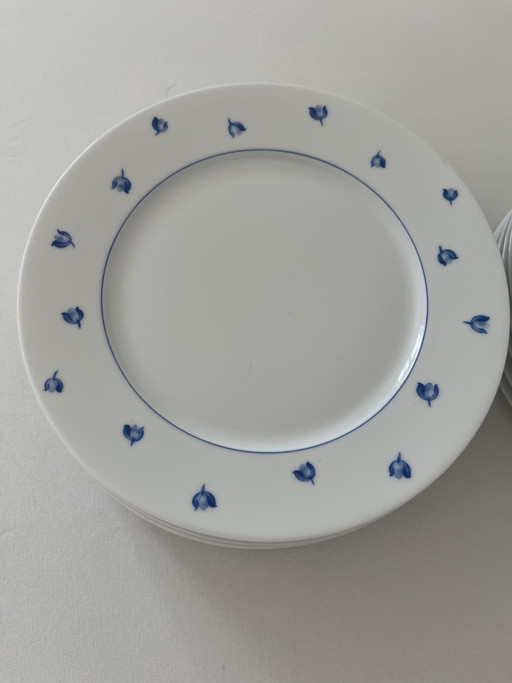 Vaisselle Lalique Muquet 14 assiettes petit déjeuner