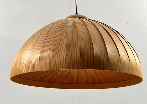 Image 1 of Deckenlampe/Deckenleuchte von Hans Agne Jakobsson, Teakholz, Schweden, 1970er Jahre