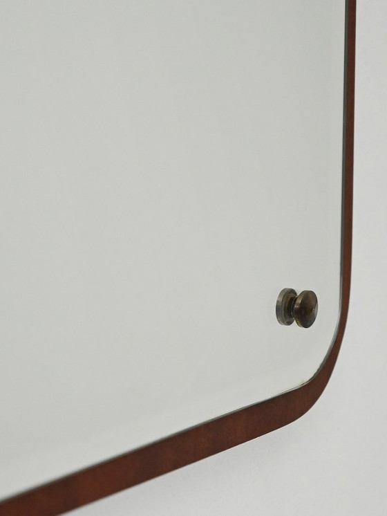 Image 1 of Zweedse rechthoekige teakhouten spiegel "Sara" model