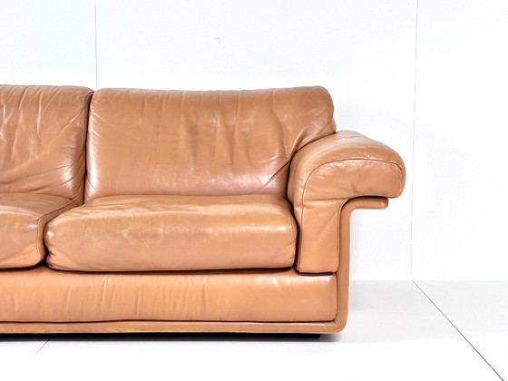 Tweezitsbank van bruin leer, de Sede, 2 zitsbanken, Vintage (foto 3 van 15)