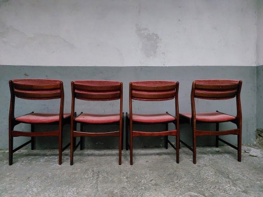 4 sedie in palissandro in stile metà secolo – eetkamerstoelen, Textile, Vintage (photo 2 of 54)