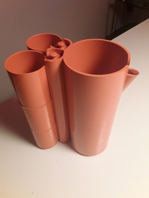 Space age drinking set by Jeann Pierre Vitrac, 1970s, set of 9, complete!