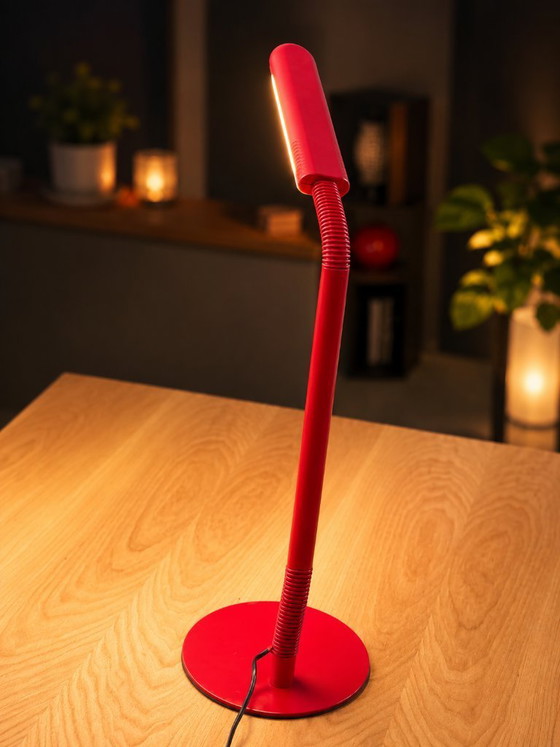 Image 1 of Vintage Manade Floor Lamp Design Ph. Michel – Made in France 1980s, Adjustable Red Lamp