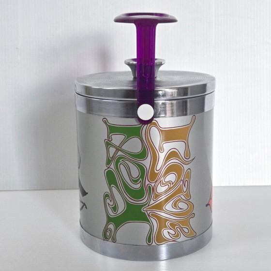 Image 1 of Vintage Peter Max Groovy Psychedelic Pop Ice Bucket uit de jaren 70