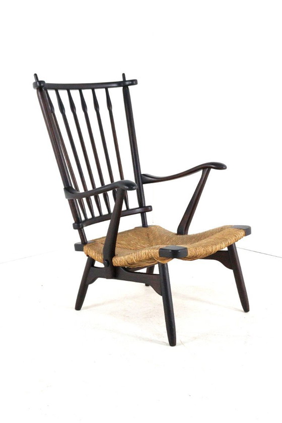 Image 1 of De Ster fauteuil spijlenstoel vintage 