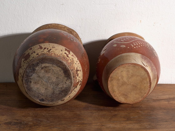 Pair of Antique Glazed Ceramic Jugs, Central Europe, circa 1920, Crockery, Blue (photo 12 of 13)