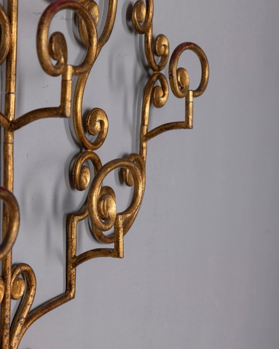 Vintage 1950s Italian-design wrought iron wall coat rack (photo 9 of 13)
