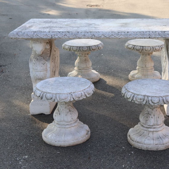 Tavolo da giardino e 4 sgabelli, Italia, inizio XX secolo – Set da giardino, Other (photo 9 of 15)