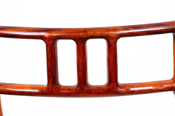 Image 1 of Fauteuil Danois en Palissandre et tissu, modèle 64 par Niels Otto Moller pour Moller’s Mobelfabrik 1960.