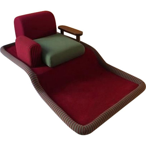Sillón vintage de terciopelo "Tappeto Volante" de Ettore Sottsass para Bedding Brevetti, 1975