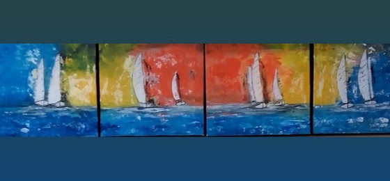 Image 1 of 4-Panel Gemälde Segel