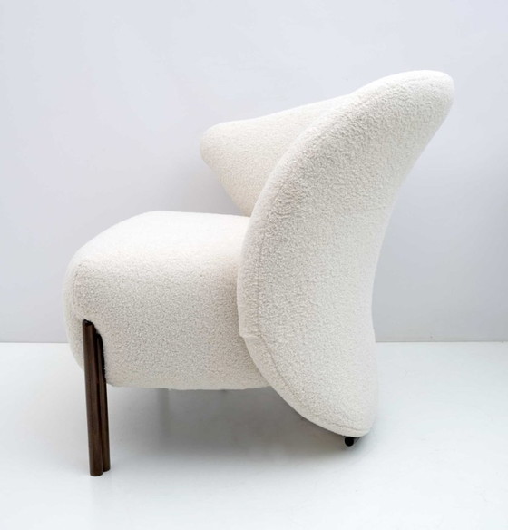 Image 1 of Postmoderner italienischer Design-Bouclè-Sessel, 1980er Jahre