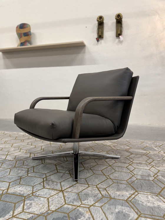 Image 1 of Leolux Kudo Drehstuhl ceras Flint Leder