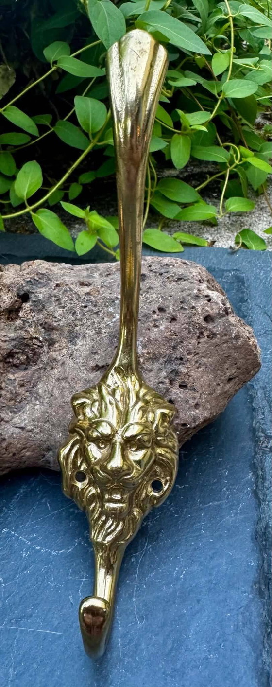 2 lion coat hooks in solid brass Art Nouveau – Coat racks (photo 4 of 6)
