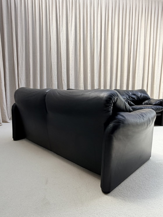 Set divano Maralunga primi anni '70, Vico Magistretti, Cassina, Italia – Zona salotto, Pelle (photo 9 of 13)