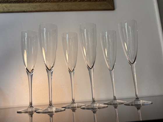 Image 1 of Baccarat Dom Perignon crystal Flutes Baccarat 6p. 