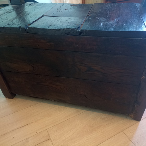 Image 1 of Einzigartige französische „Banc à Sel“ (Salzbank) aus dem 18. Jahrhundert – Eiche