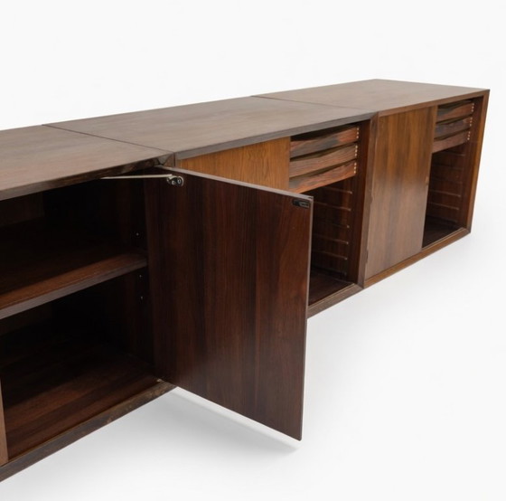 Image 1 of Poul Cadovius zwevend wanddressoir van palissanderhout, van CADO, jaren 1960.